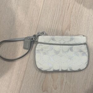 Elegant Silver and Cream Wristlet